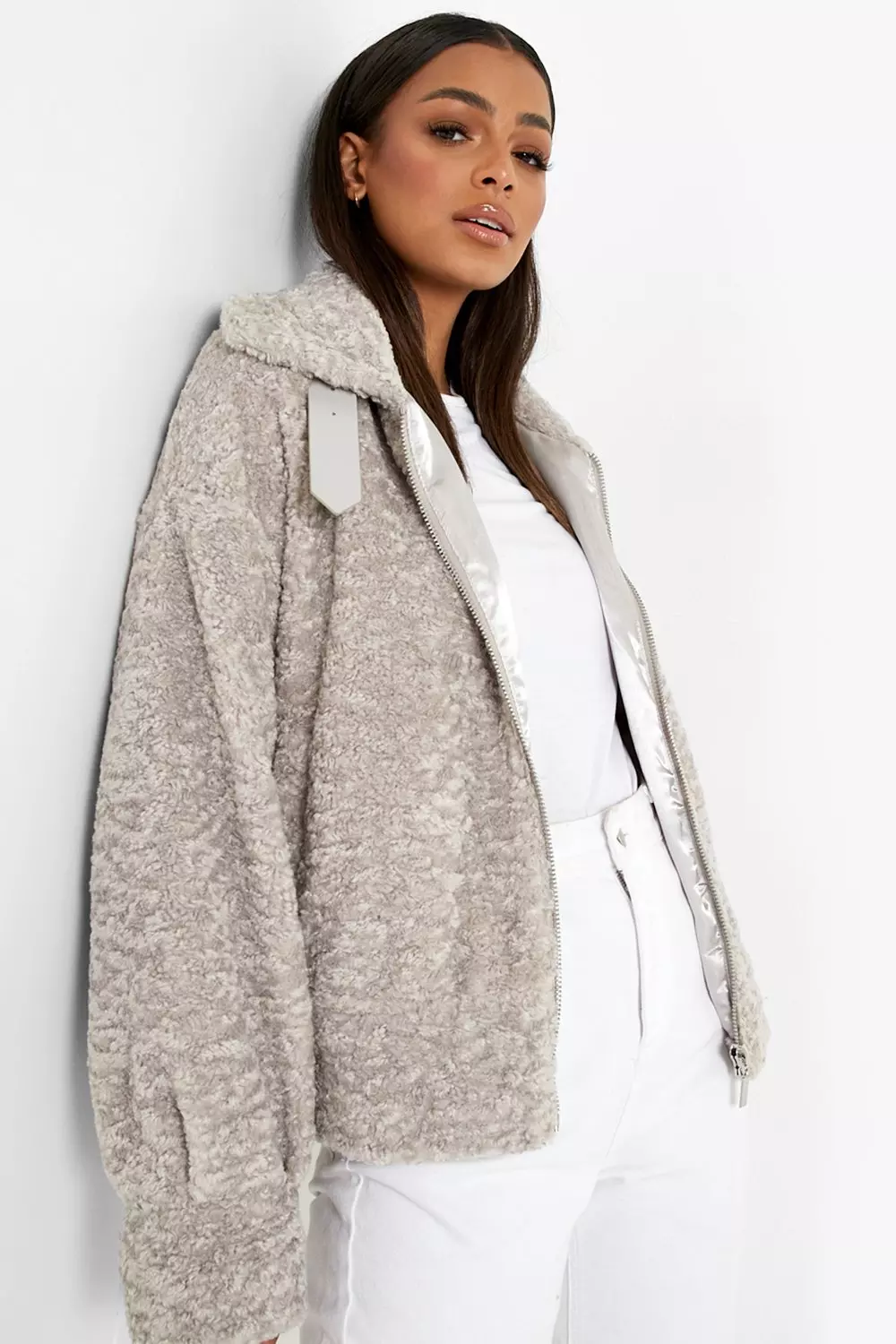 Teddy Faux Fur Aviator Jacket